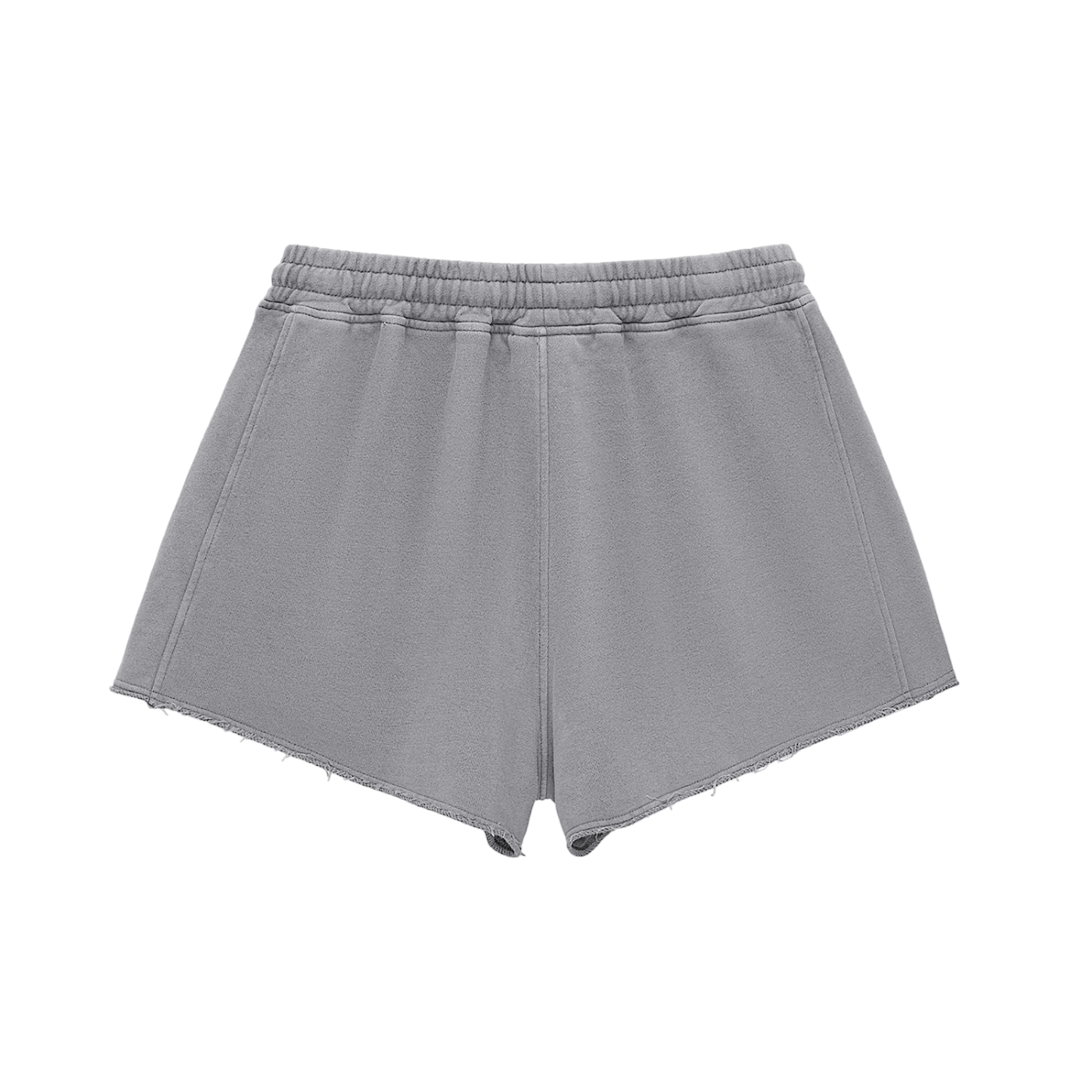 "Dispensary" - Women Snow Washed Raw Edge Drawstring Shorts